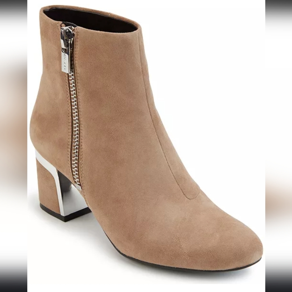 DKNY Camel Suede Crosbi Ankke Booties. Size 8.5